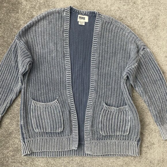 Victoria's Secret Sweater Womens XS Blue Cardigan Casual Knit VS Pink Pockets - Picture 2 of 6